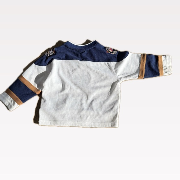 2T -24M baby/Kids White and Blue Oilers Hockey Jersey - Picture 2 of 2